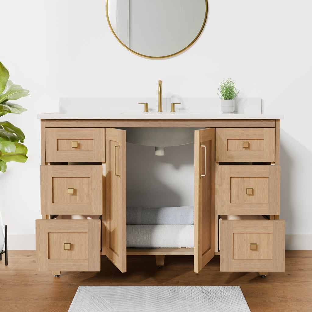 Arlo 48" Solid-Wood Vanity with Quartz Countertop