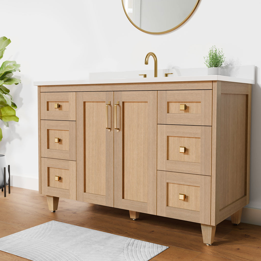 Arlo 48" Solid-Wood Vanity with Quartz Countertop