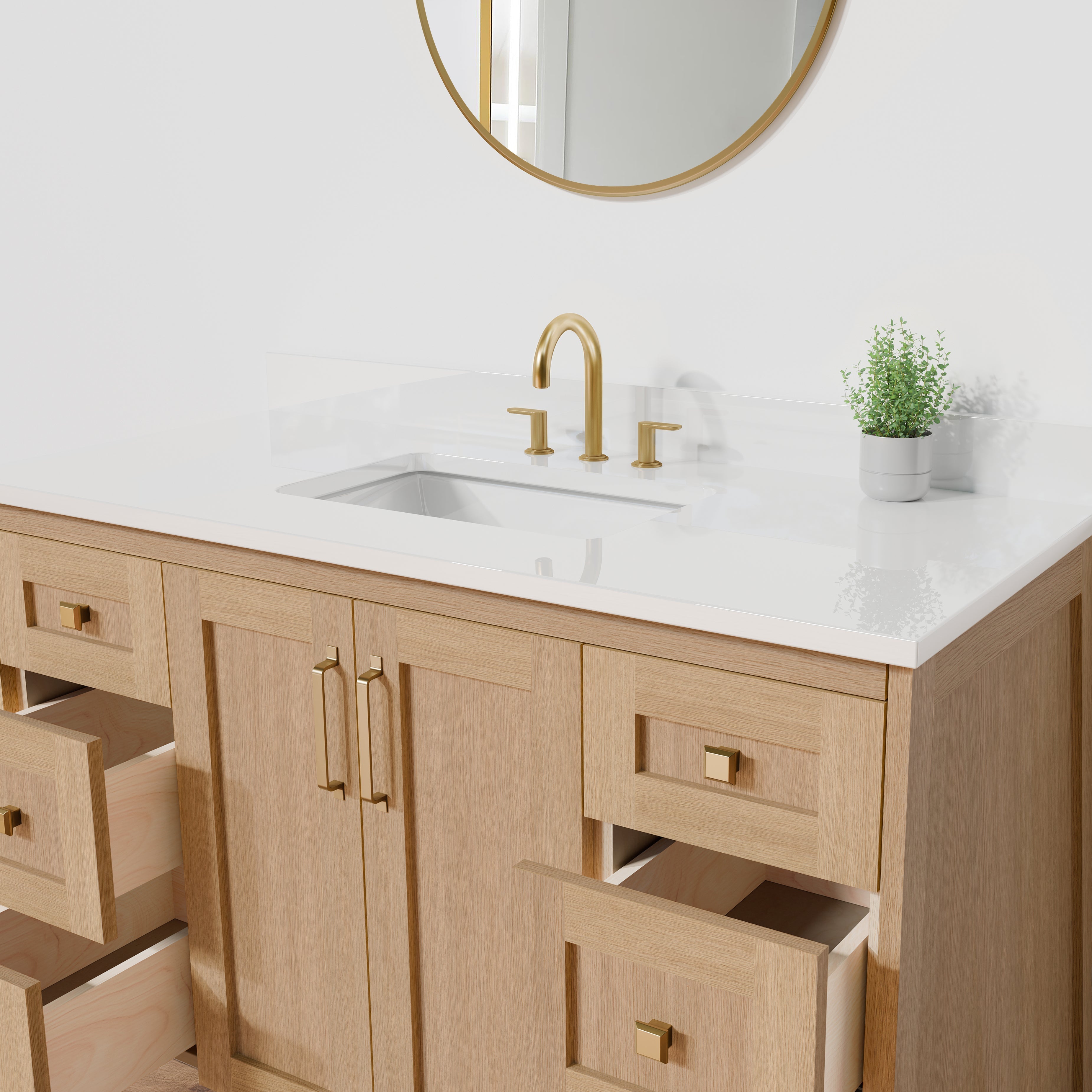 Arlo 48" Solid-Wood Vanity with Quartz Countertop