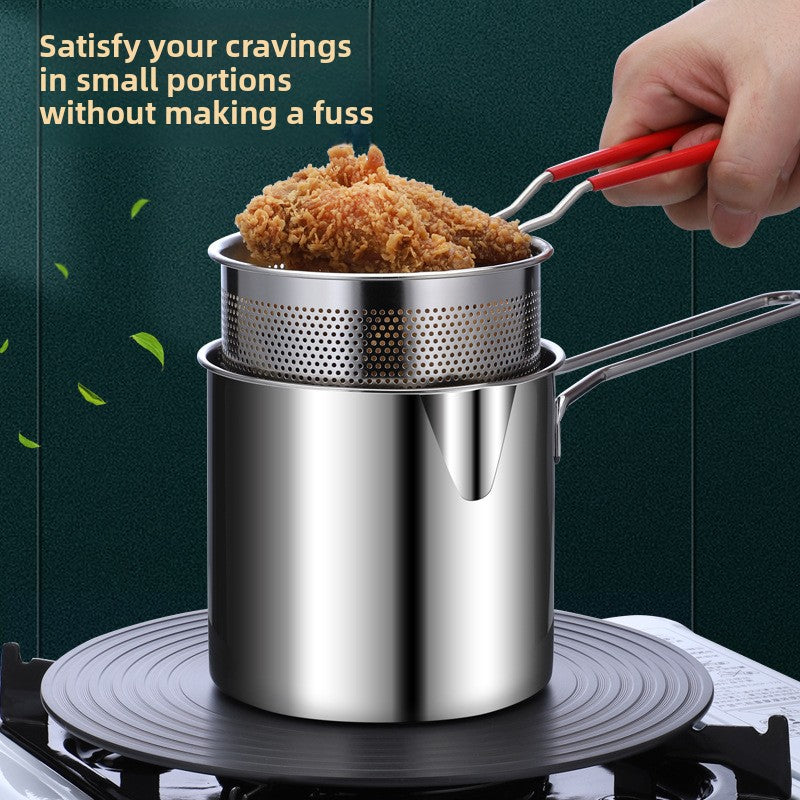 304 Stainless Steel Frying Pan ? Deep Oil Pan for Induction Cooker with Splash Prevention