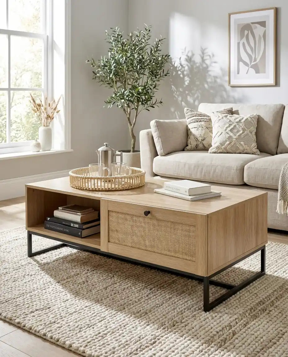 Large Oak TV Stand with Storage Fits TVs up to 60” Modern Wooden Media Unit UK