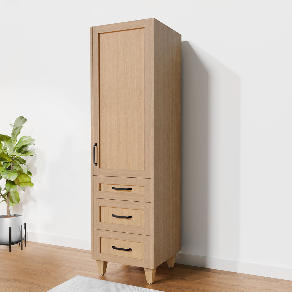 Arlo 20" x 78" Solid-Wood Freestanding Linen Cabinet