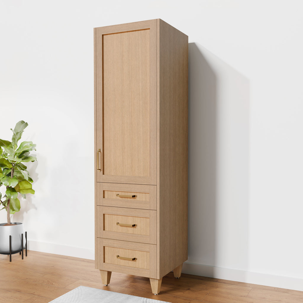 Arlo 20" x 78" Solid-Wood Freestanding Linen Cabinet