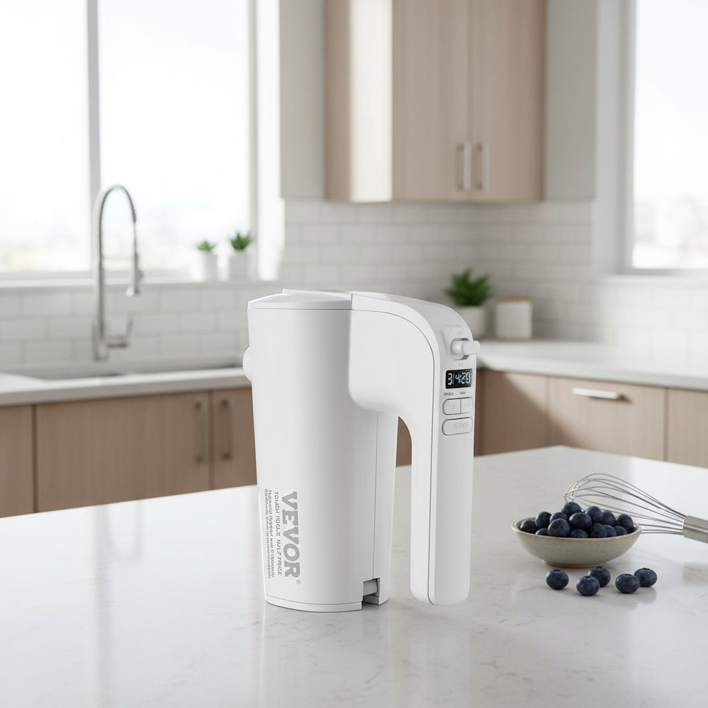 🍰 Digital Electric Hand Mixer – 5-Speed, 200W, Turbo-Boost