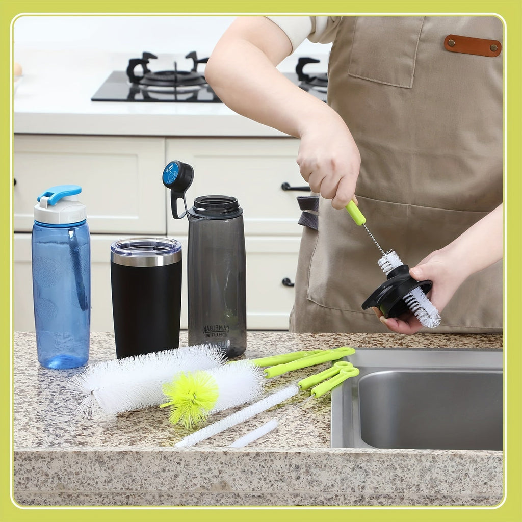 8pcs/set, Cup Brush, Long Handle Bottle Cleaning Brush, Straw Brush, Tea Stain Removal Brush, No Dead Corner, Multipurpose Kitchen Cleaning Brush, For Water Bottle, Tea Cup, Groove, Cleaning Supplies, Cleaning Tool, Christmas