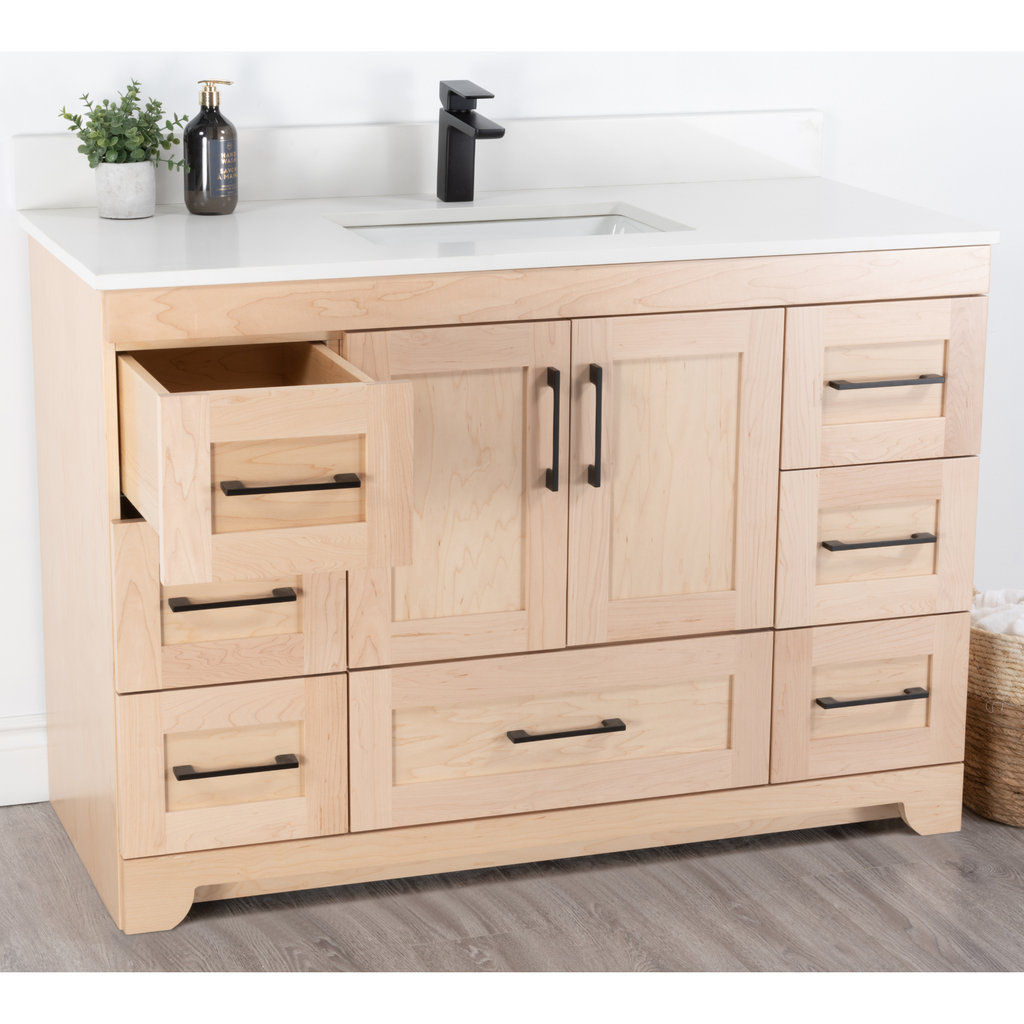 Chester 48" Single Sink Solid-Wood Vanity with Quartz Countertop