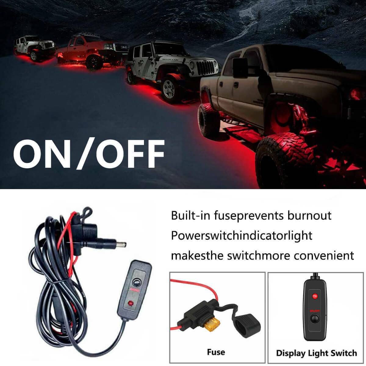 RGB Car Underglow Neon Strip Kit
