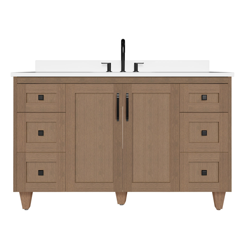 Arlo 54" Solid-Wood Vanity with Quartz Countertop