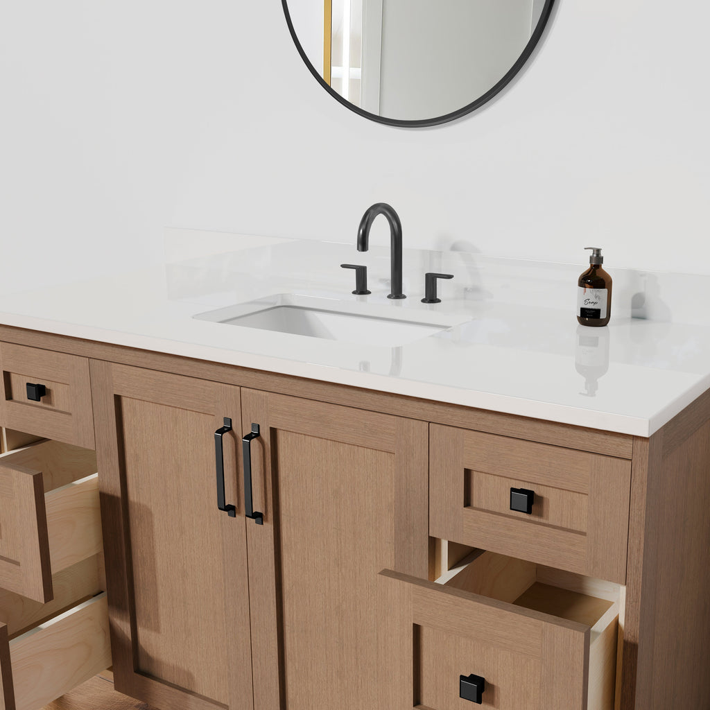 Arlo 54" Solid-Wood Vanity with Quartz Countertop