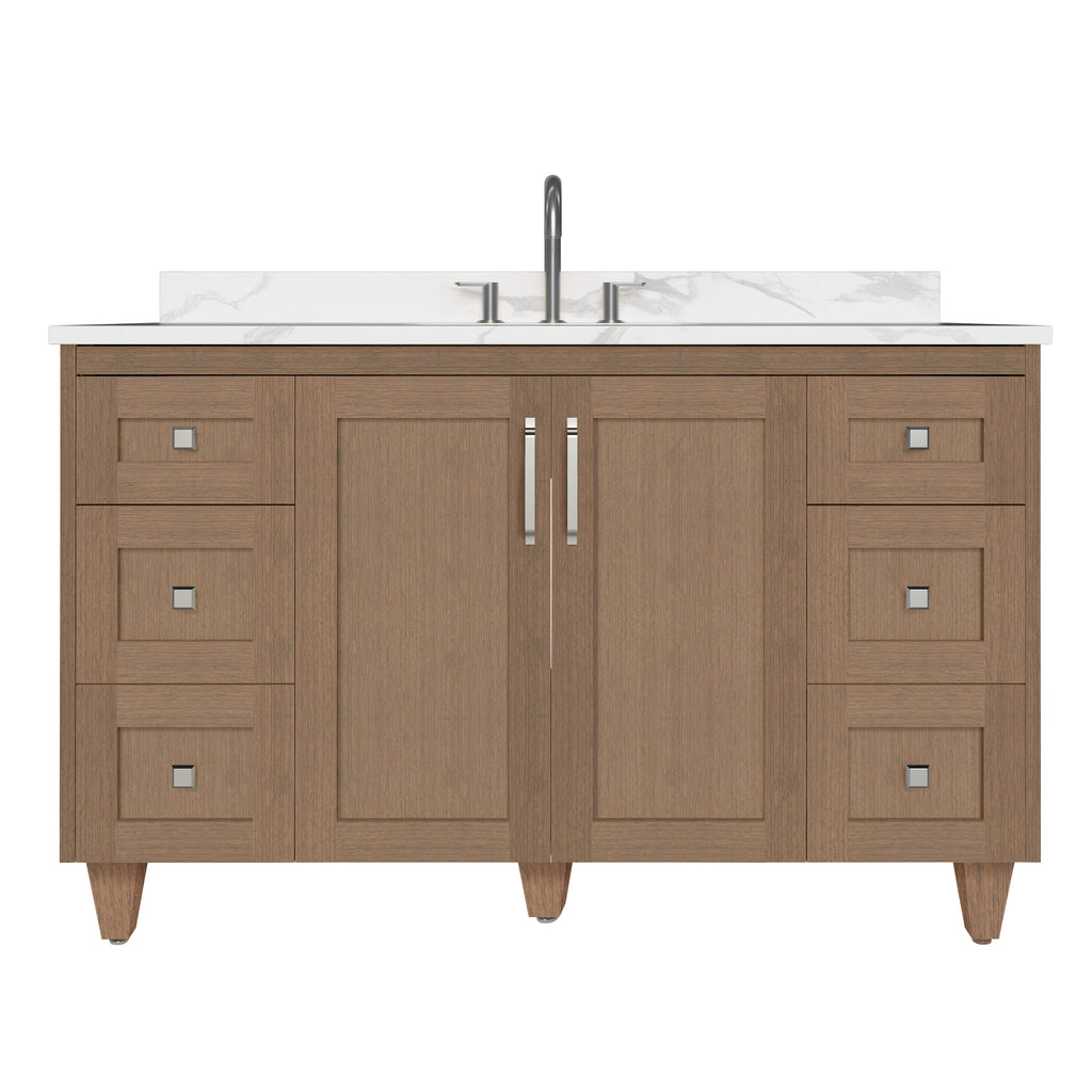 Arlo 54" Solid-Wood Vanity with Quartz Countertop