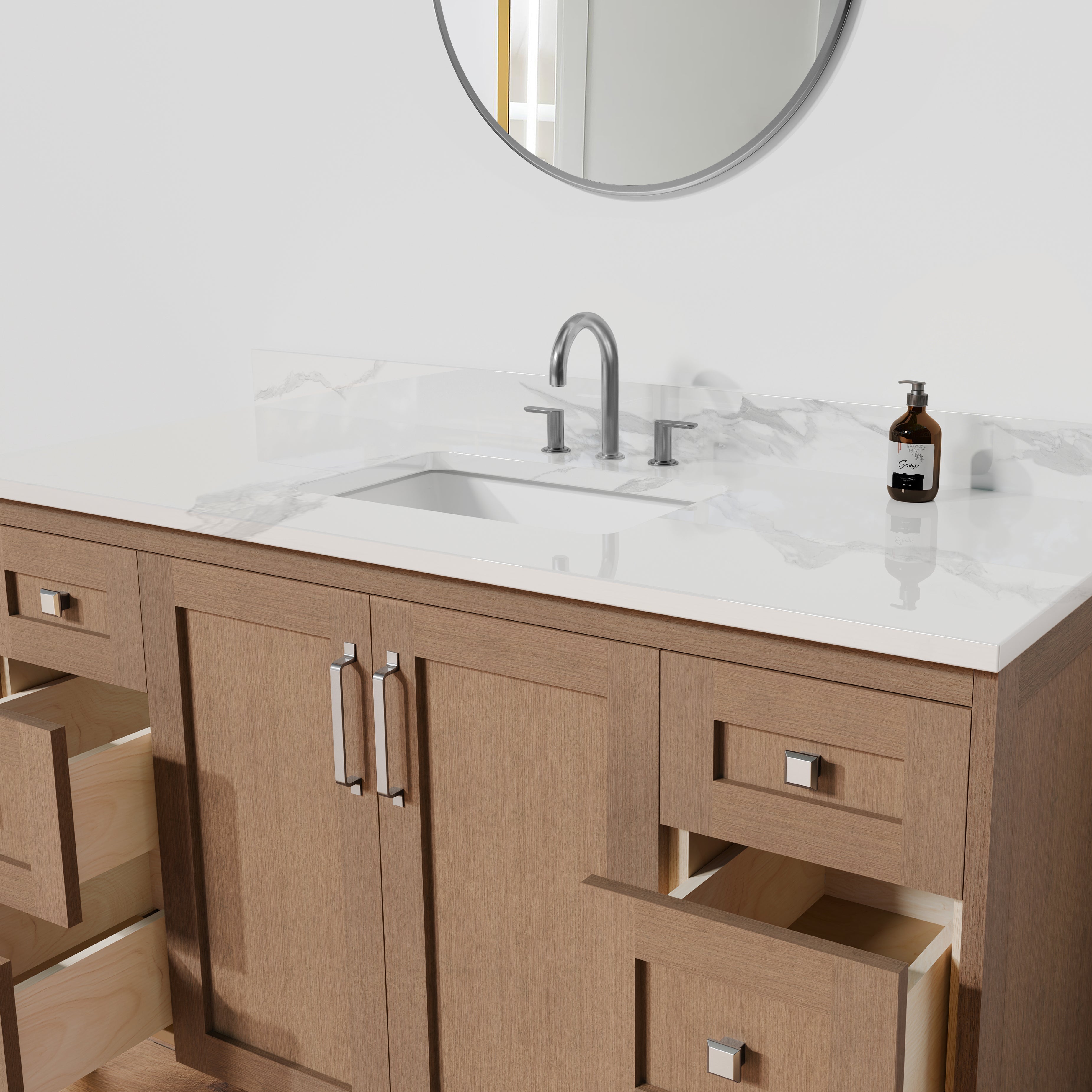 Arlo 54" Solid-Wood Vanity with Quartz Countertop
