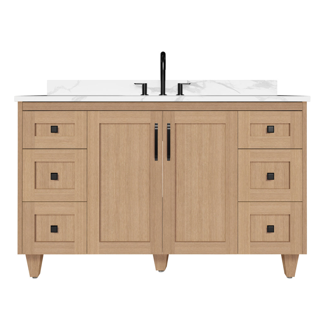 Arlo 54" Solid-Wood Vanity with Quartz Countertop