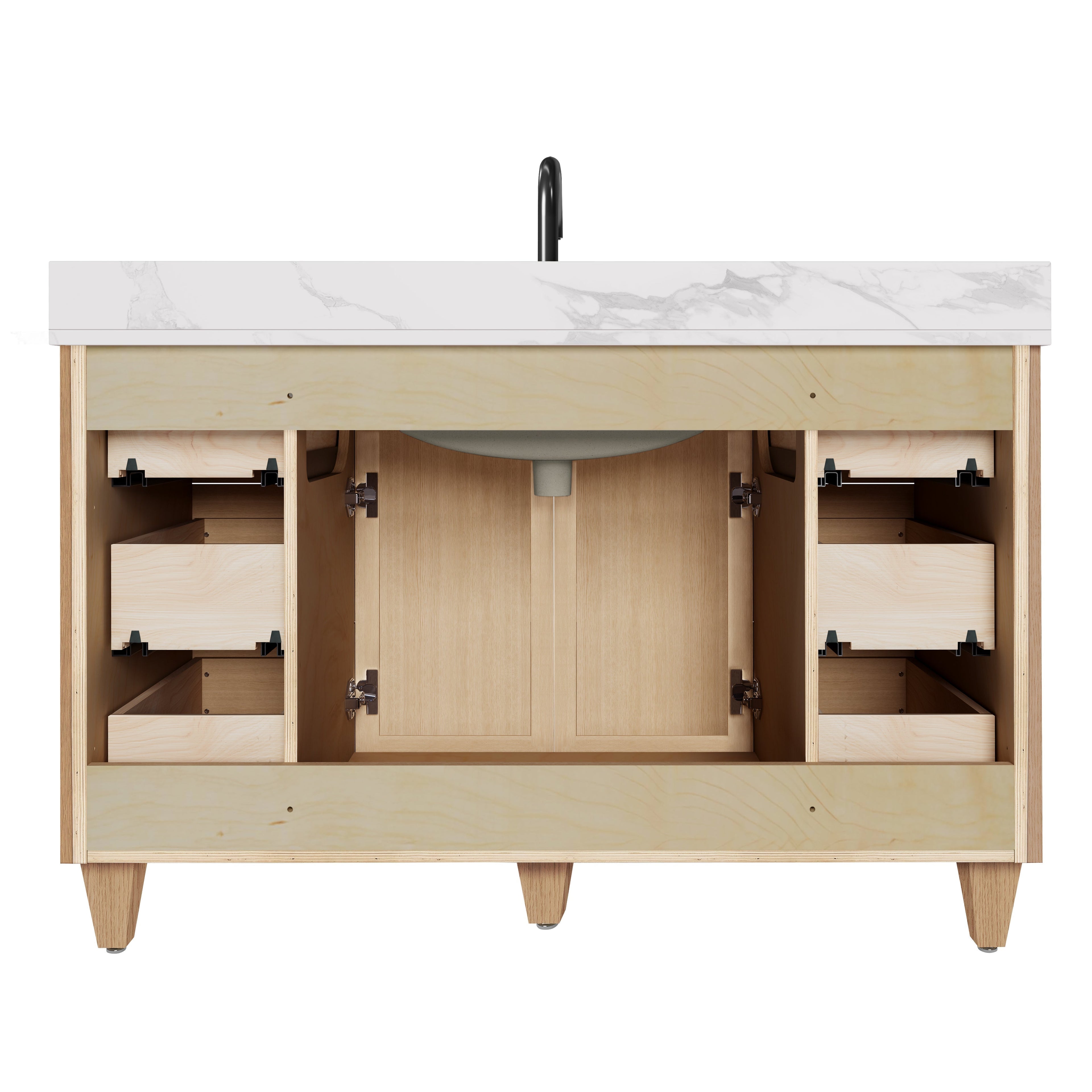 Arlo 54" Solid-Wood Vanity with Quartz Countertop