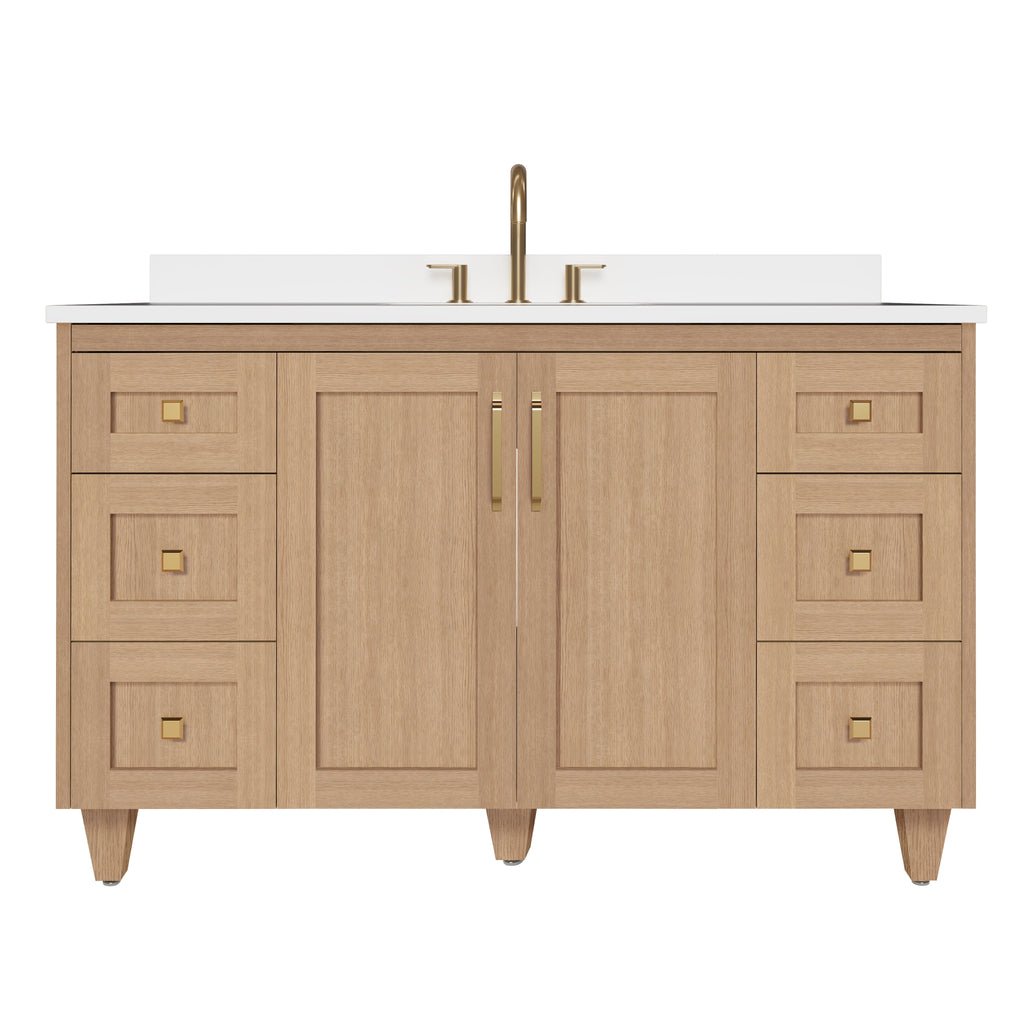 Arlo 54" Solid-Wood Vanity with Quartz Countertop