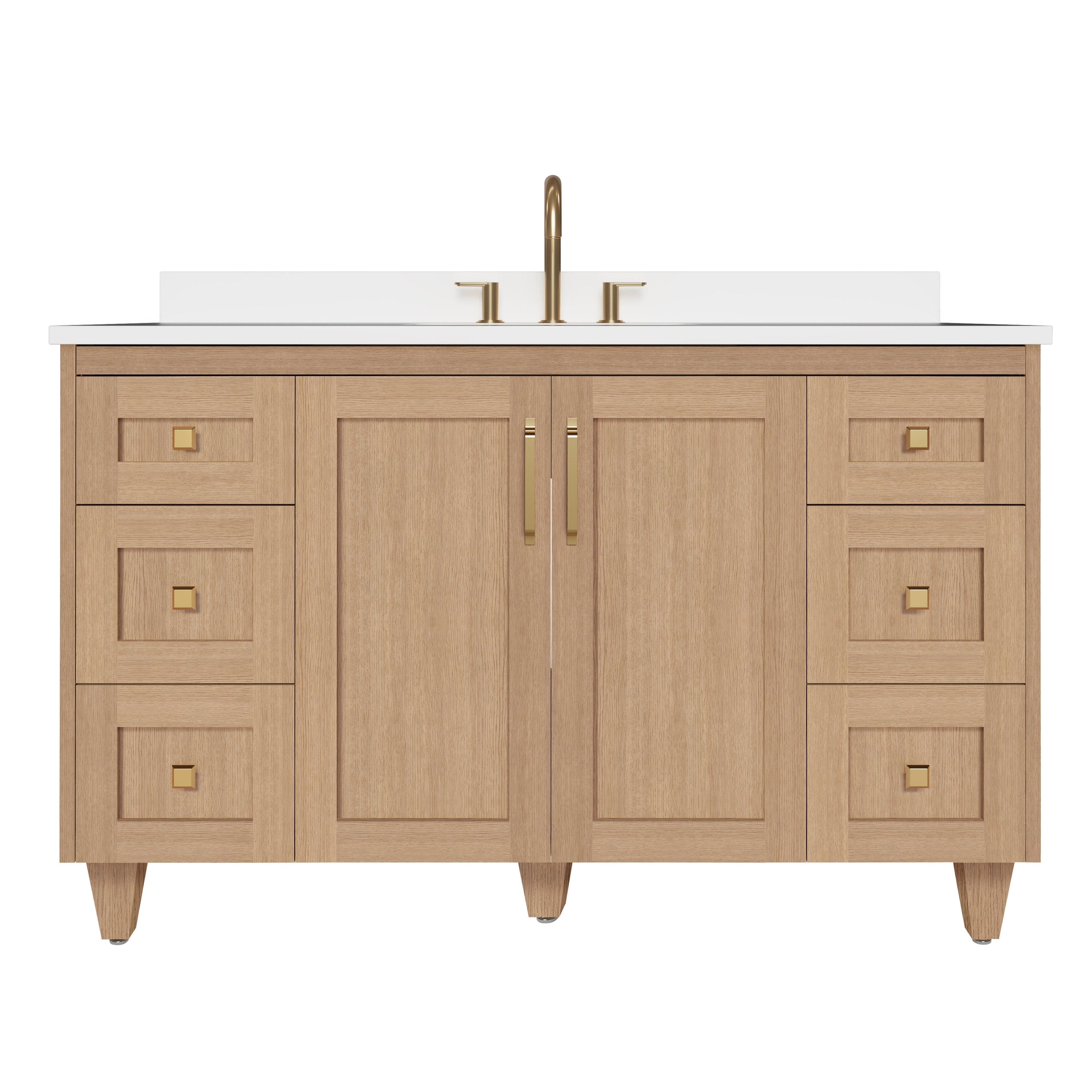 Arlo 54" Solid-Wood Vanity with Quartz Countertop