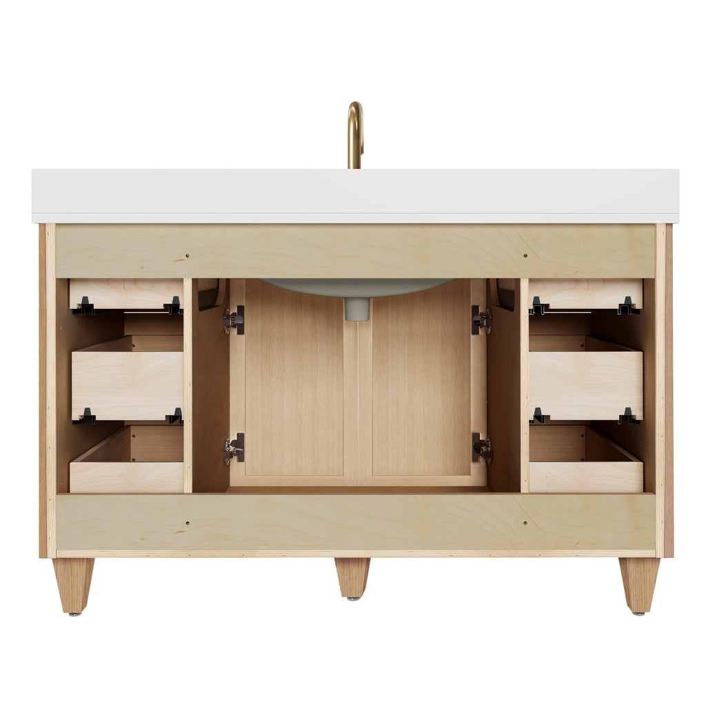 Arlo 54" Solid-Wood Vanity with Quartz Countertop
