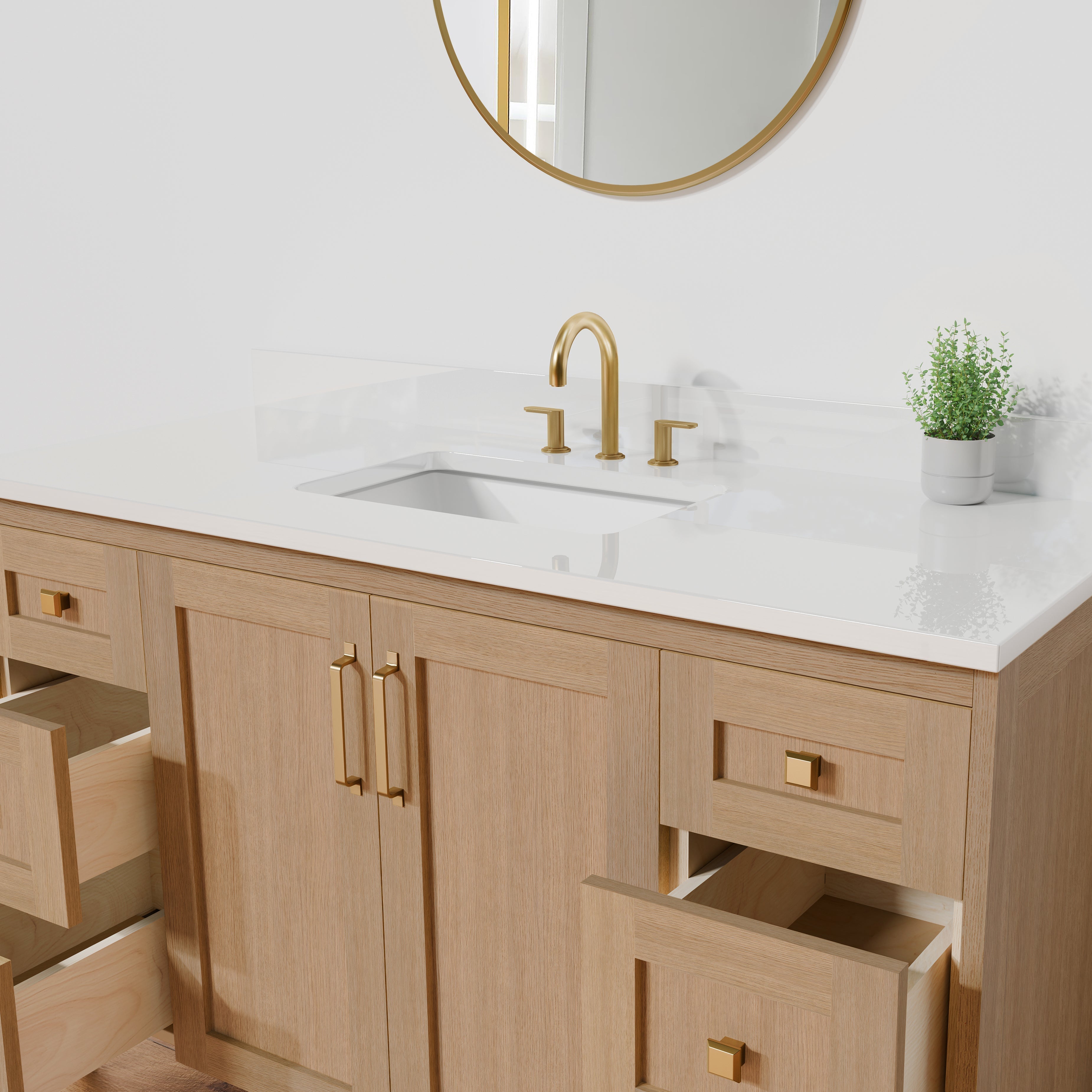 Arlo 54" Solid-Wood Vanity with Quartz Countertop