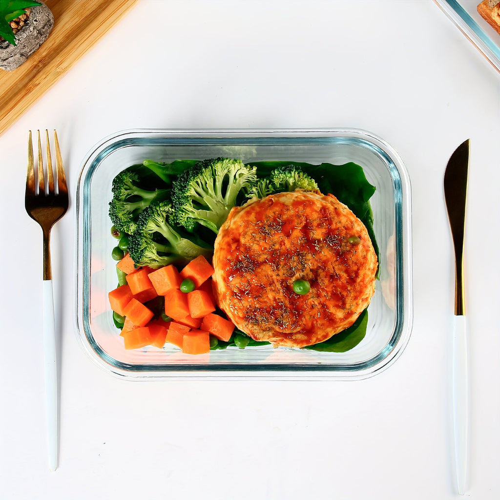 10pcs Leak-Proof Glass Meal Prep Containers - Durable, Reusable Kitchen Organizers - Airtight for Freshness - Ideal for Camping, Picnics, School, Office & Home
