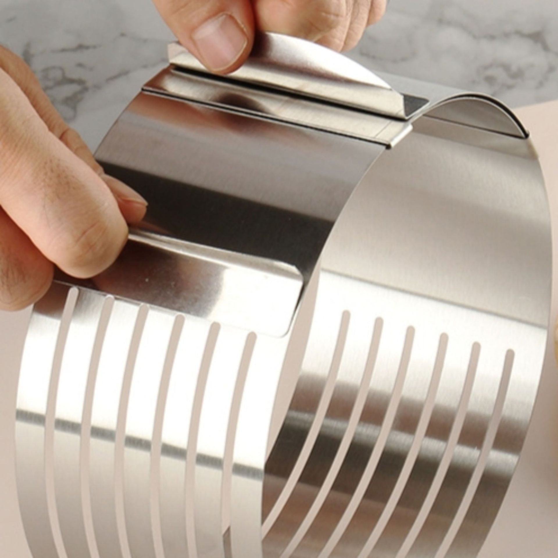 Adjustable Stainless Steel Cake Slicer Telescopic Layer Cutter for Even Baking