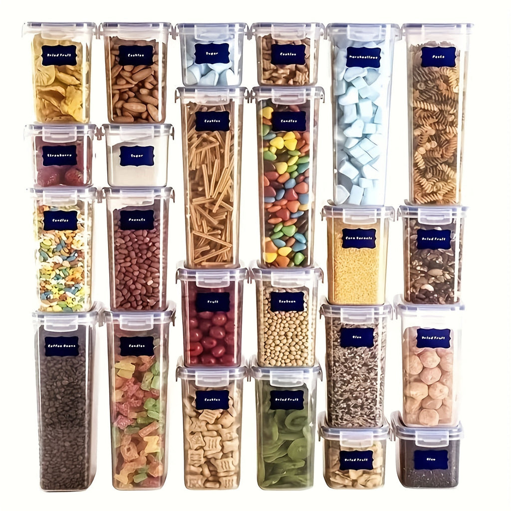 36pcs Reusable Food Storage Container Labels With Pen - Waterproof, Glue-Free, Self-Adhesive, Blackboard Sticker For Spices, Cheese, And More - Kitchen Accessories