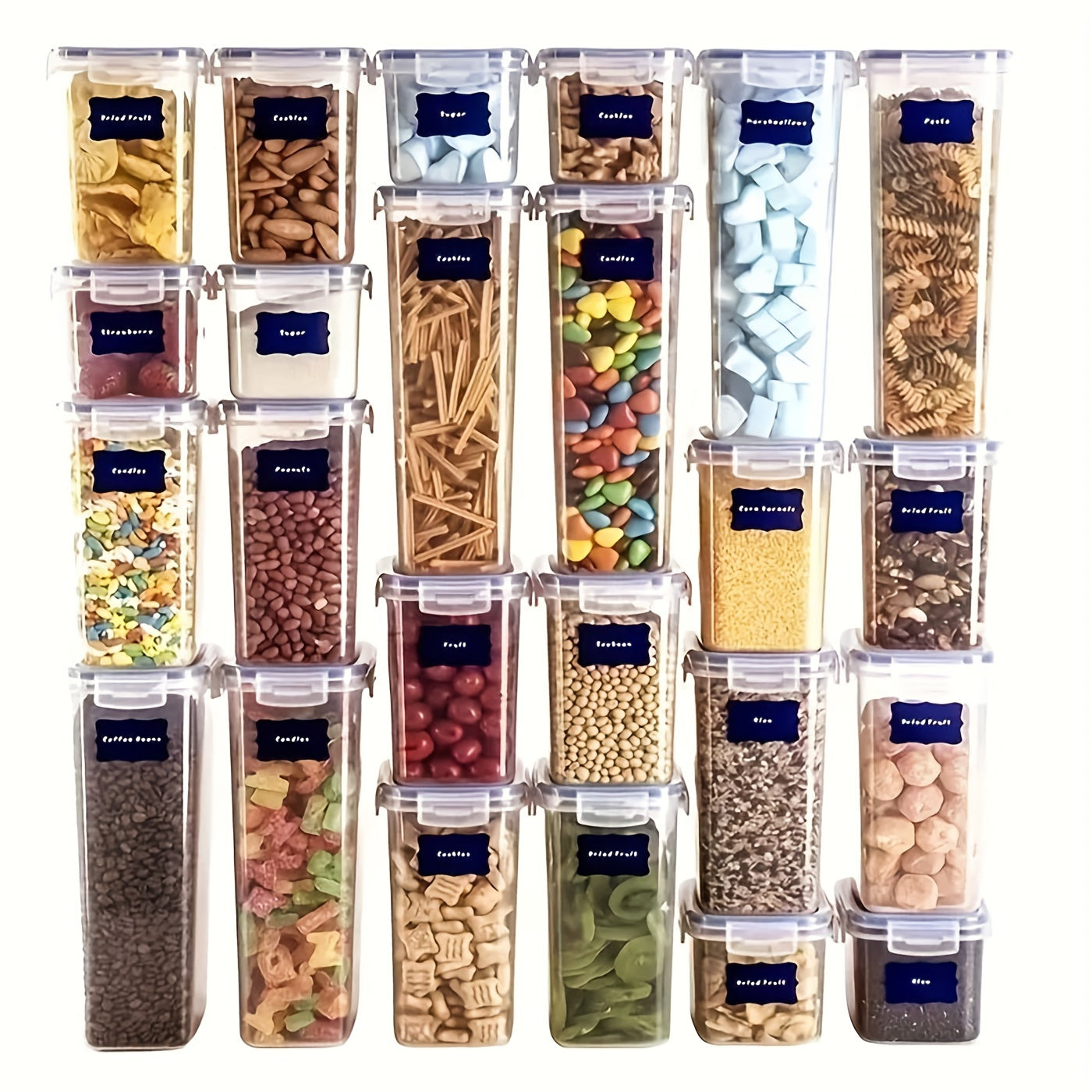 36pcs Reusable Food Storage Container Labels With Pen - Waterproof, Glue-Free, Self-Adhesive, Blackboard Sticker For Spices, Cheese, And More - Kitchen Accessories