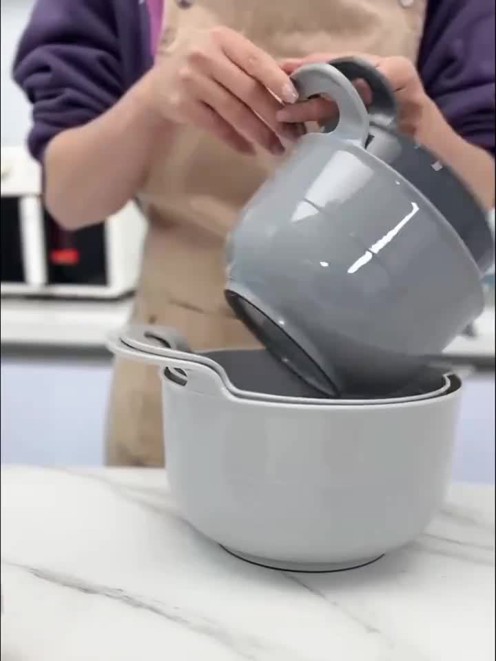 4pcs, Mixing Bowls, Nesting Plastic Mixing Bowl Set With Pour Spouts And Handles, Home Kitchen Accessories