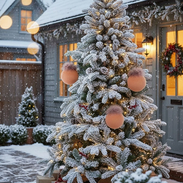🎄 4PCS Christmas Ball Ornaments – Shiny Glass Hanging Tree Décor Set