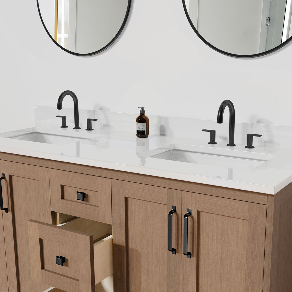 Arlo 60" Solid-Wood Double Sink Vanity with Quartz Countertop