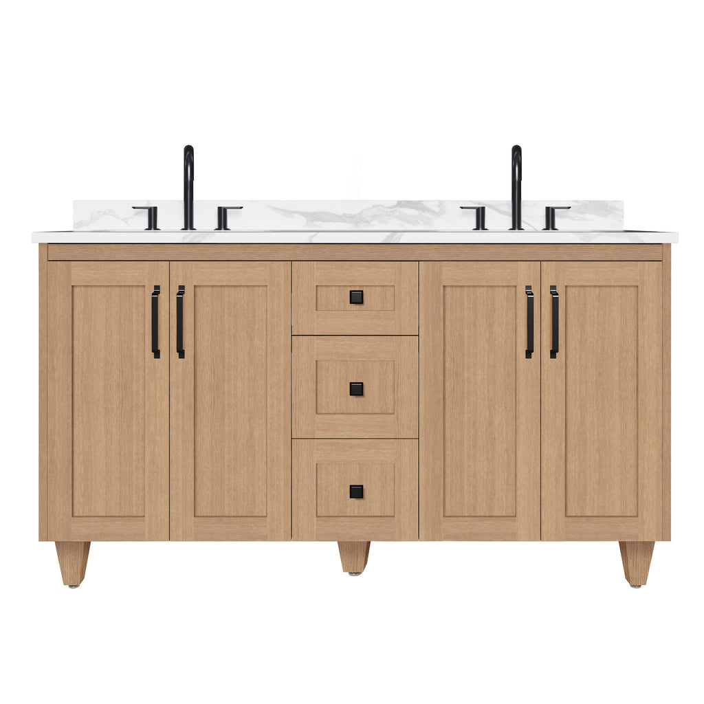 Arlo 60" Solid-Wood Double Sink Vanity with Quartz Countertop