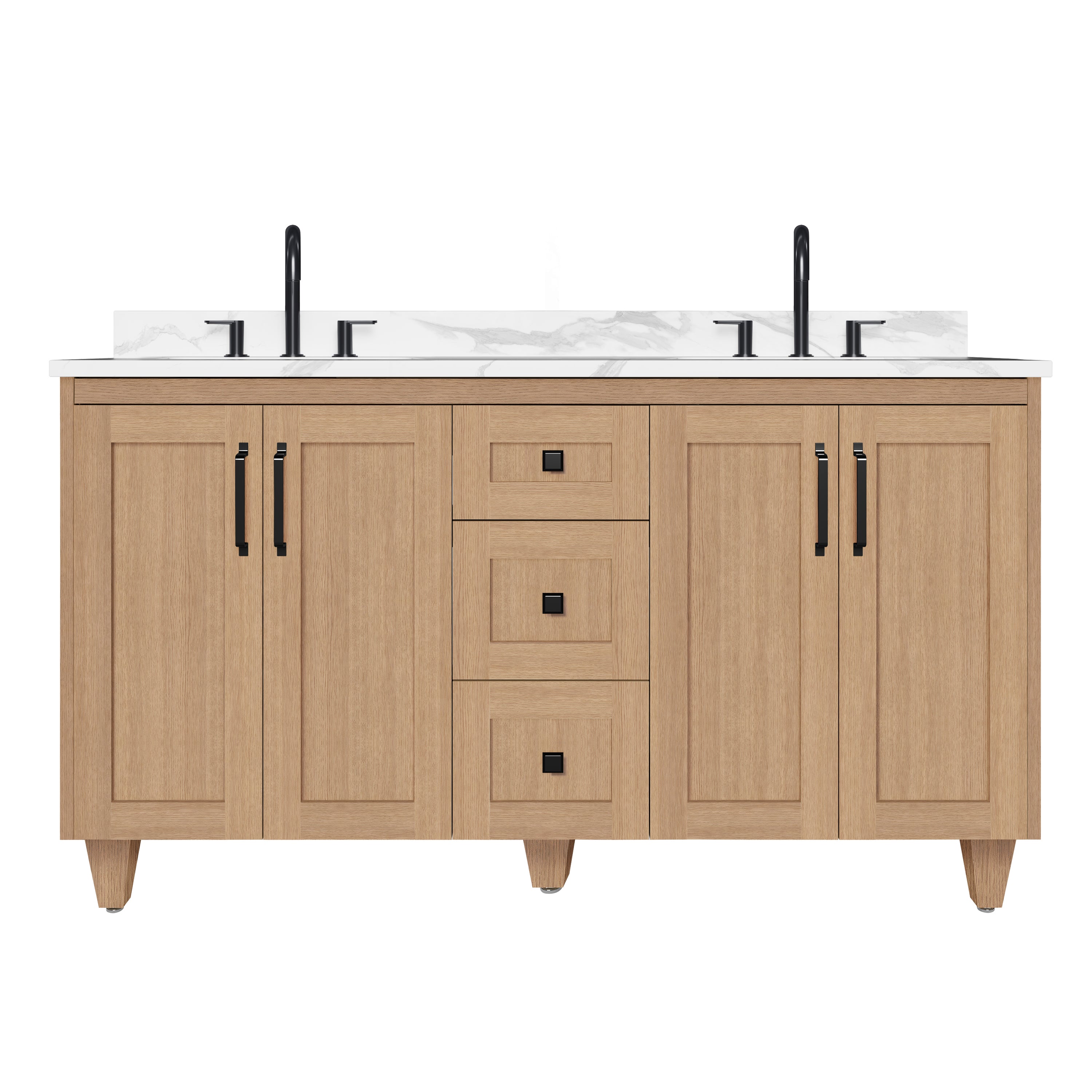 Arlo 60" Solid-Wood Double Sink Vanity with Quartz Countertop