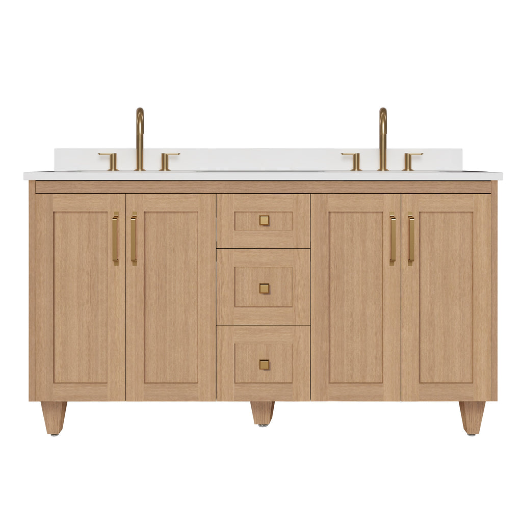 Arlo 60" Solid-Wood Double Sink Vanity with Quartz Countertop
