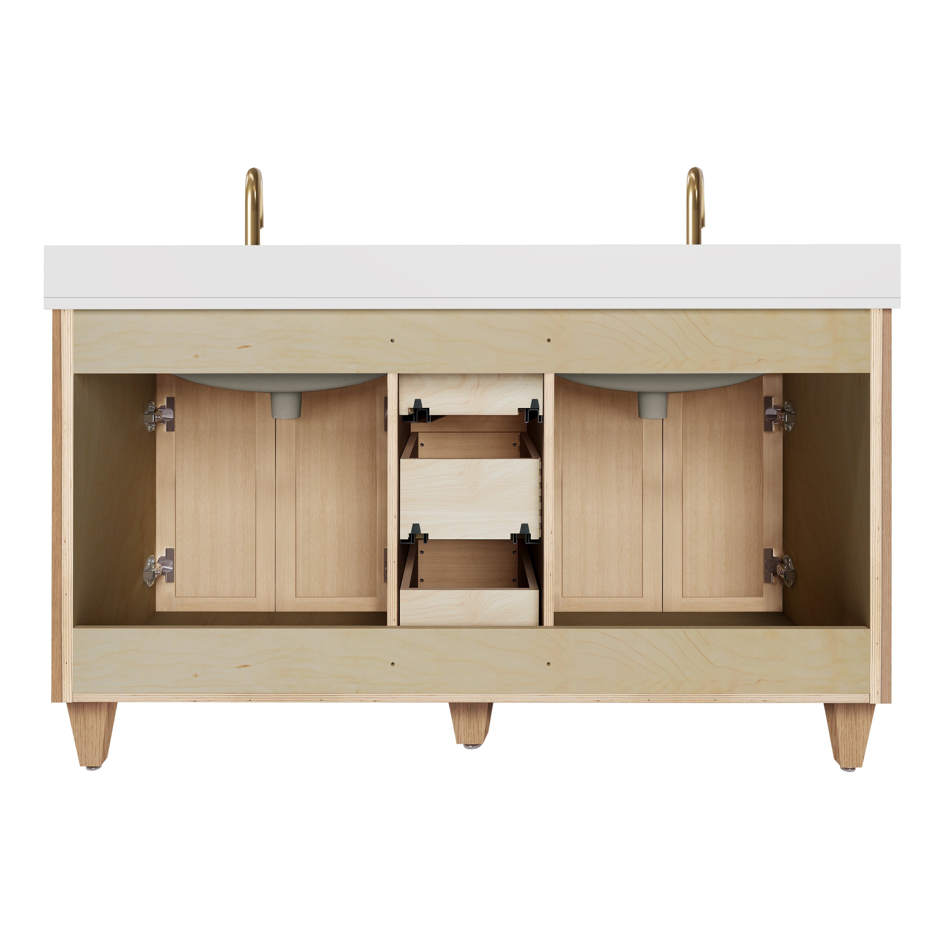 Arlo 60" Solid-Wood Double Sink Vanity with Quartz Countertop