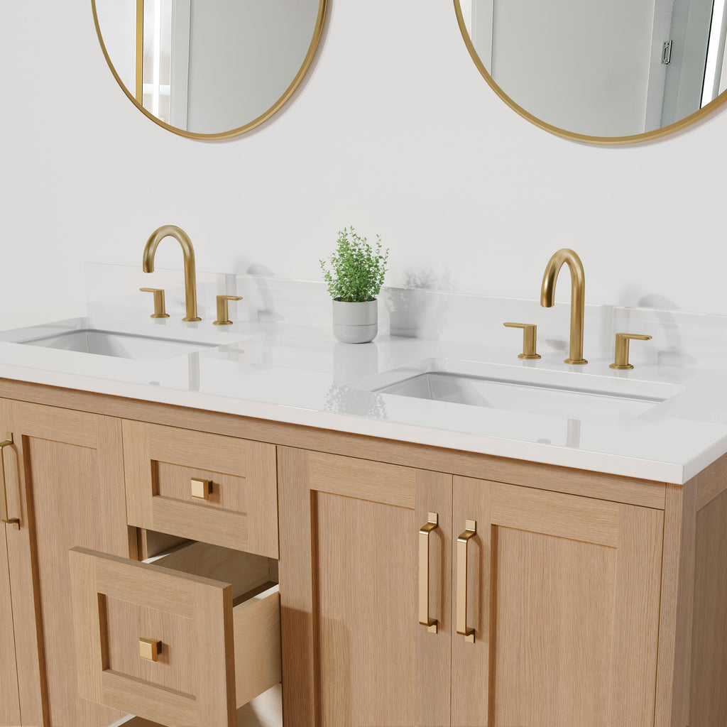 Arlo 60" Solid-Wood Double Sink Vanity with Quartz Countertop