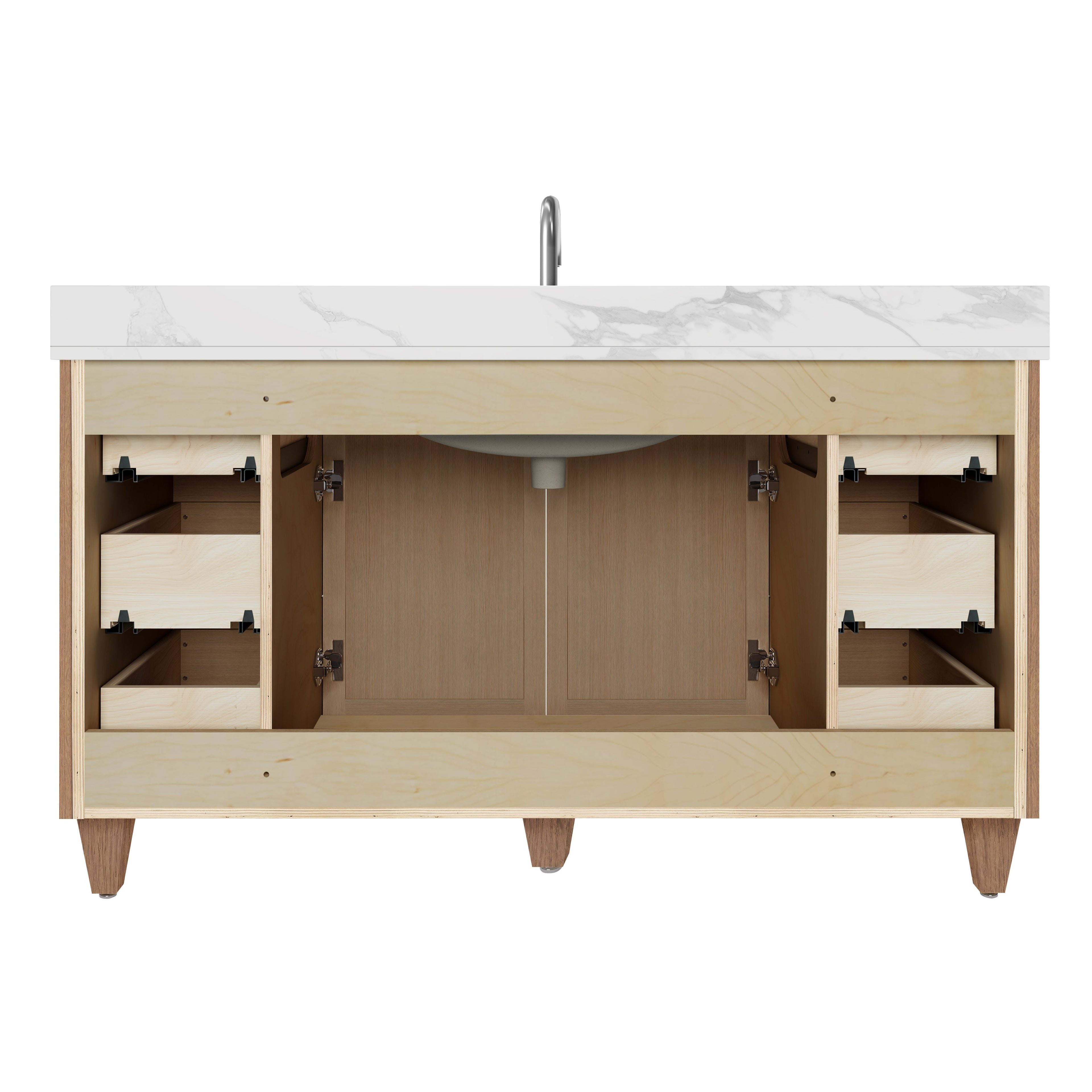 Arlo 60" Solid-Wood Single Sink Vanity with Quartz Countertop