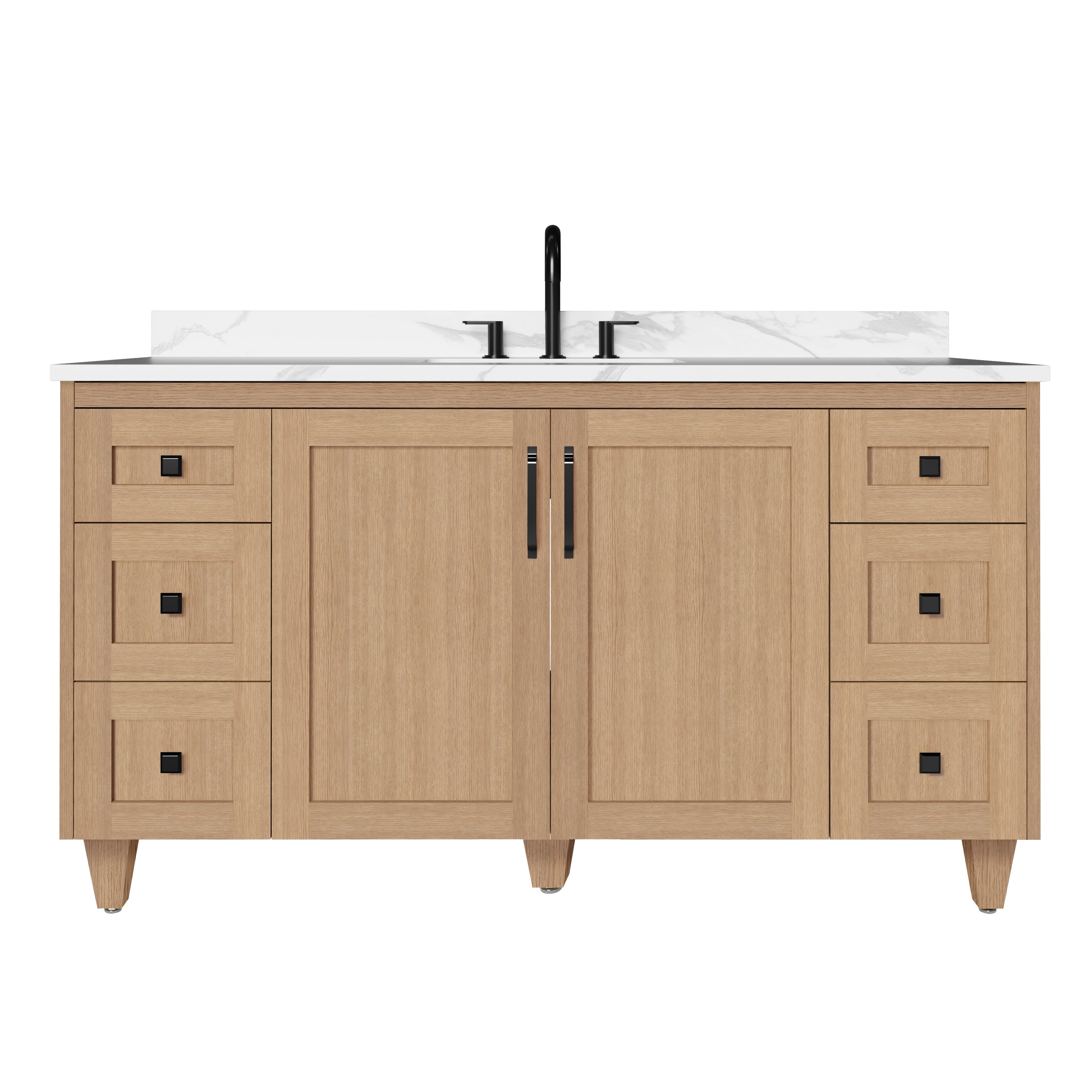 Arlo 60" Solid-Wood Single Sink Vanity with Quartz Countertop