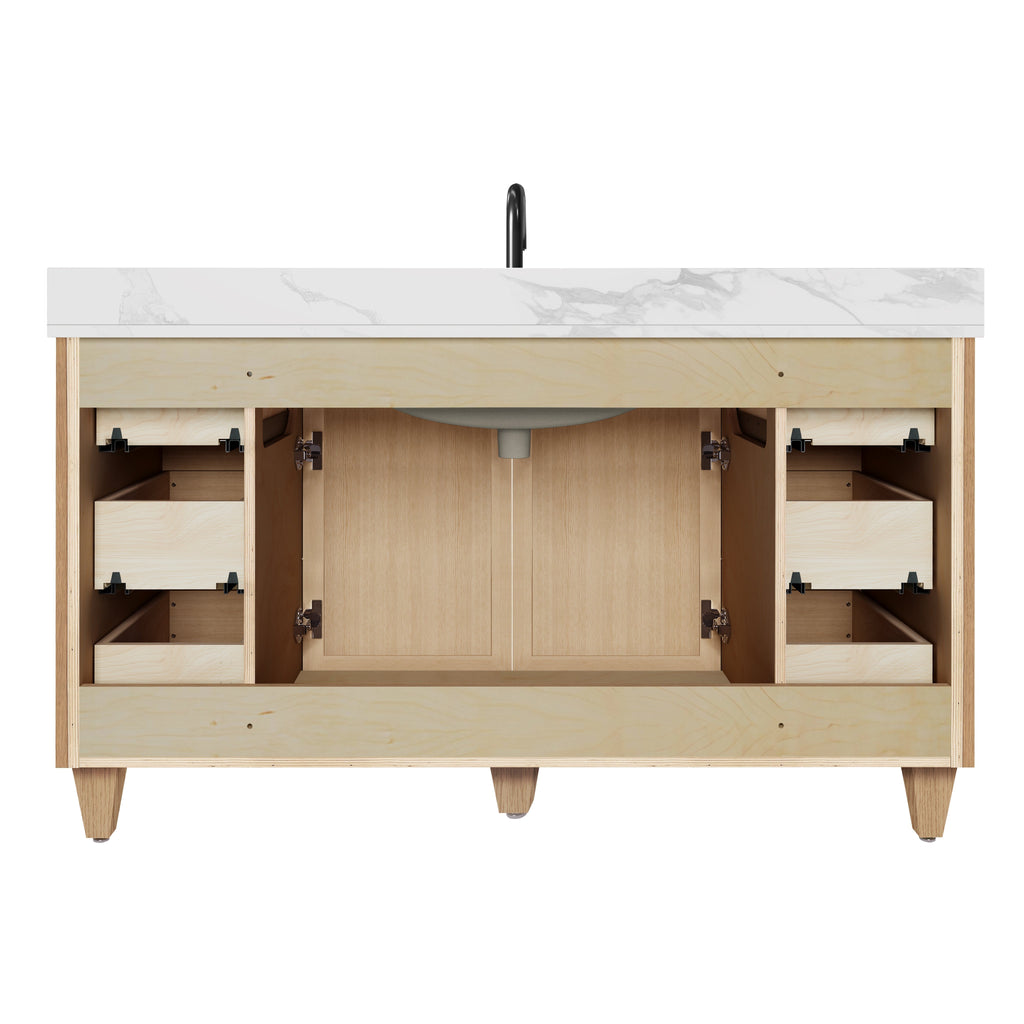 Arlo 60" Solid-Wood Single Sink Vanity with Quartz Countertop