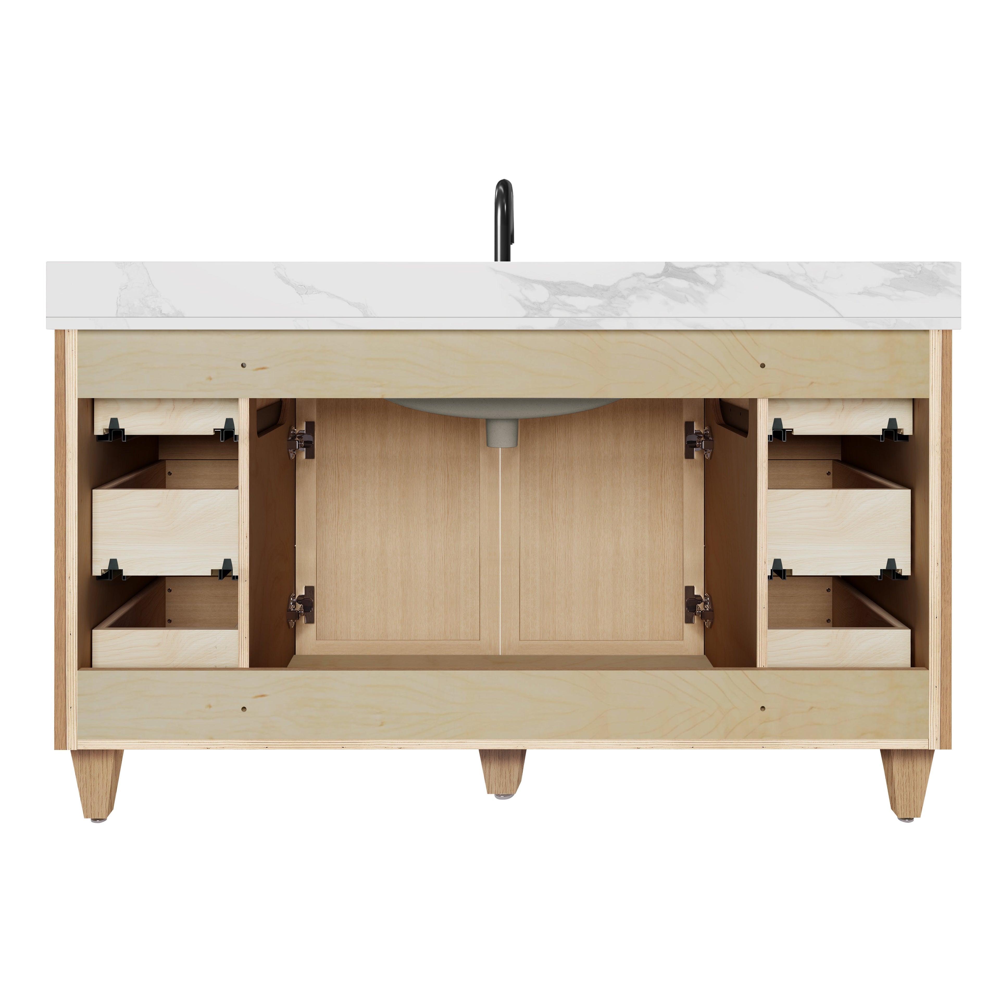 Arlo 60" Solid-Wood Single Sink Vanity with Quartz Countertop