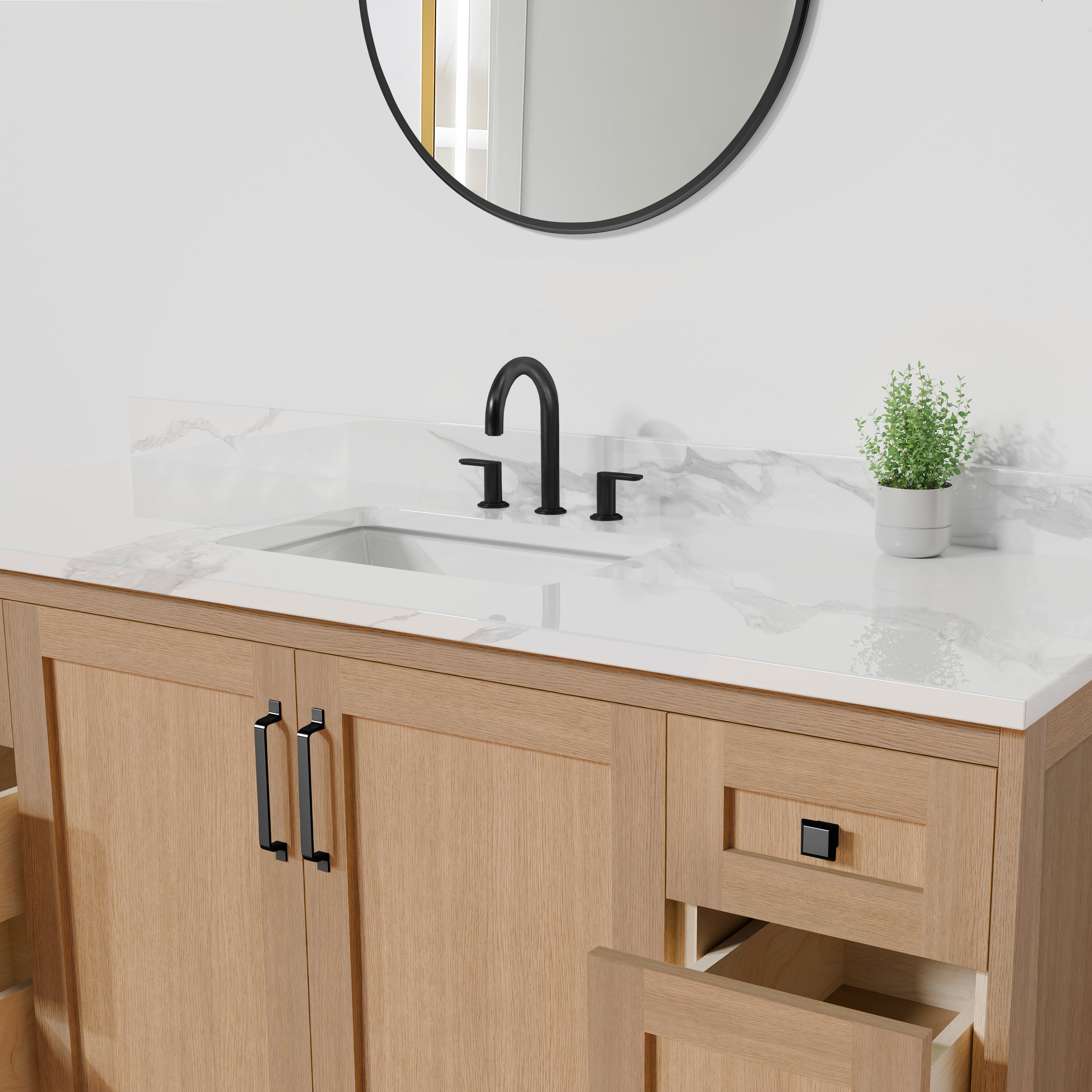 Arlo 60" Solid-Wood Single Sink Vanity with Quartz Countertop