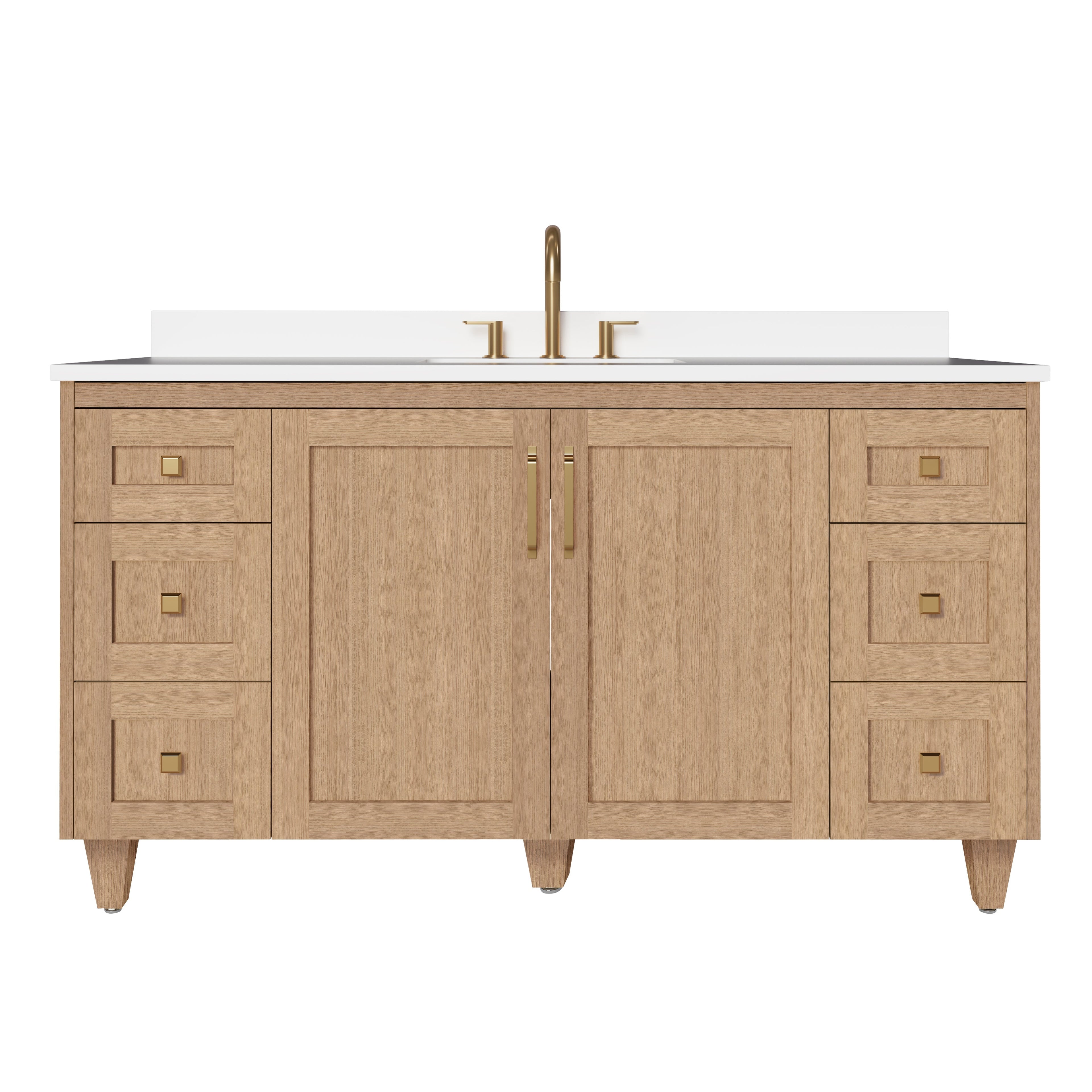 Arlo 60" Solid-Wood Single Sink Vanity with Quartz Countertop