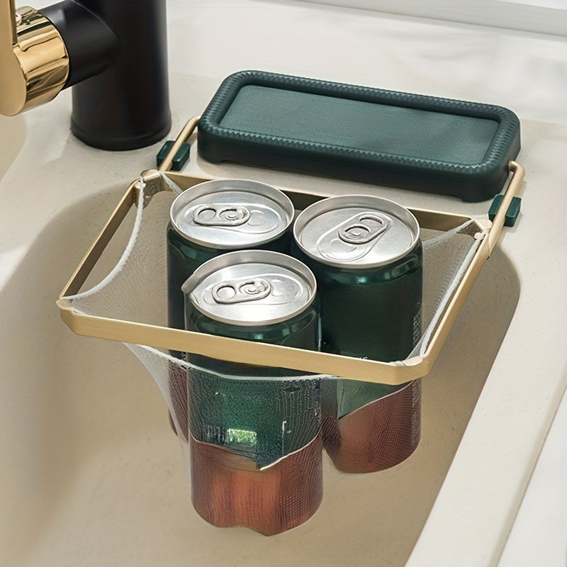 Sink Filter Rack Kitchen Foldable Sink Strainer Mesh Bag Stand Waste Garbage Net Shelf Anti-Clogging Disposable Garbage Mesh Bag