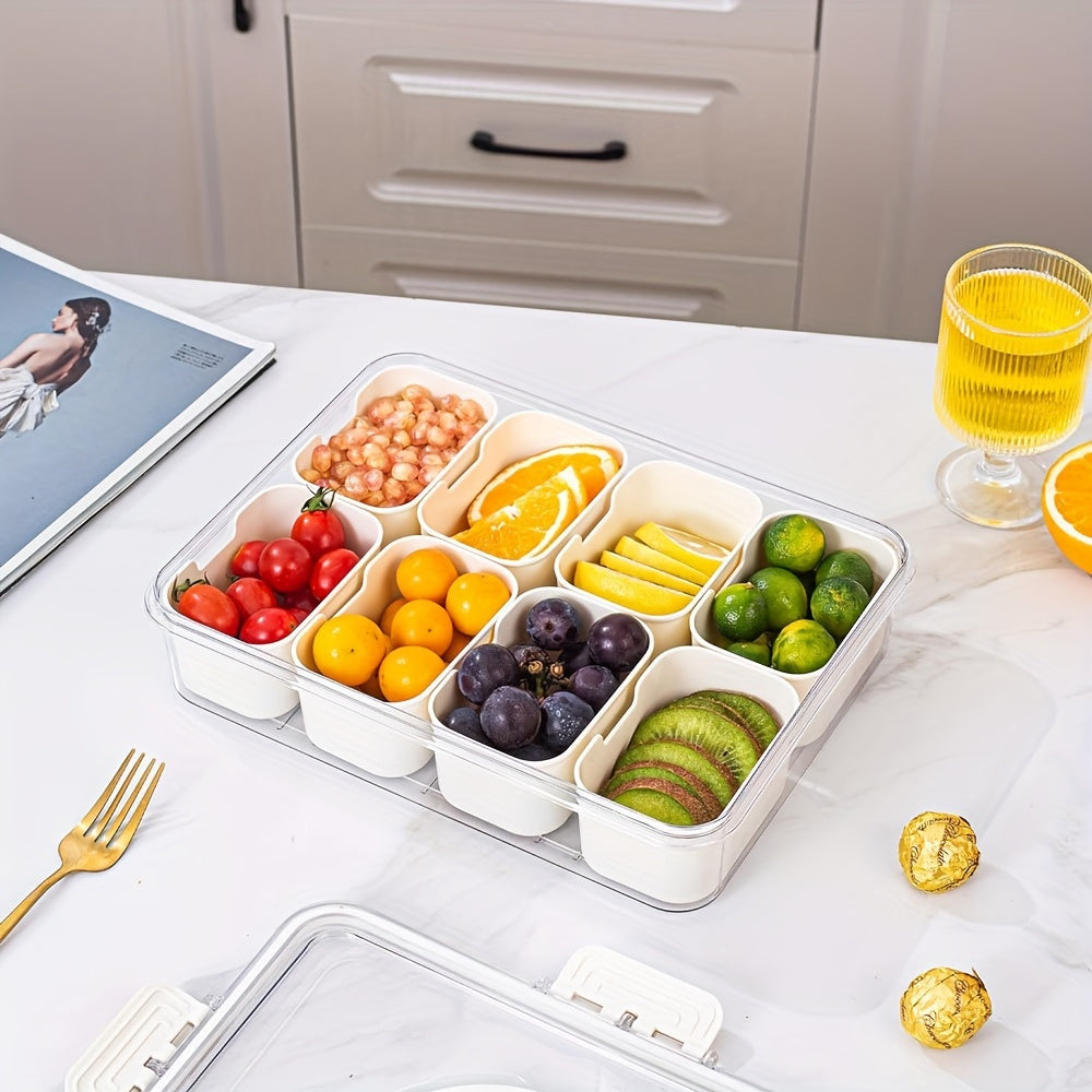 Leak-Proof Square Bento Lunch Box With 4/8 Compartments - Perfect For School, College, Picnics & Kitchen Organization
