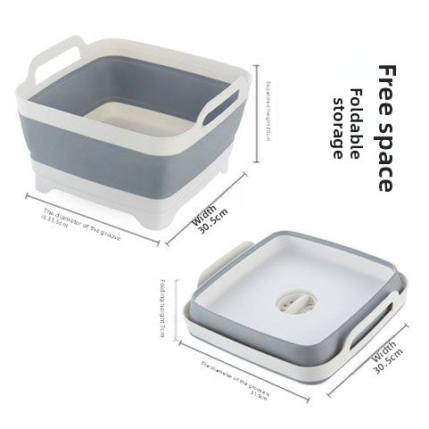 Foldable Kitchen Washing & Draining Basket ? Portable Fruit, Vegetable & Dish Colander