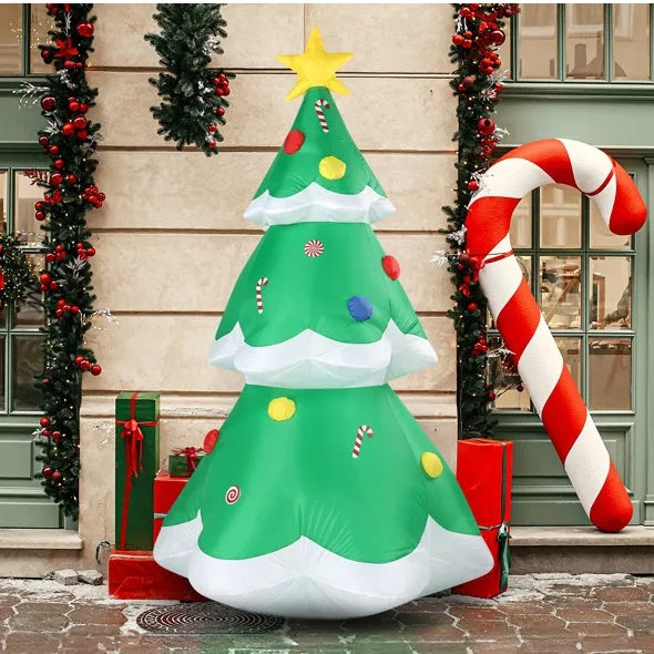 6.9 FT Lighted Christmas Inflatable Decoration - Inflatable Christmas Tree