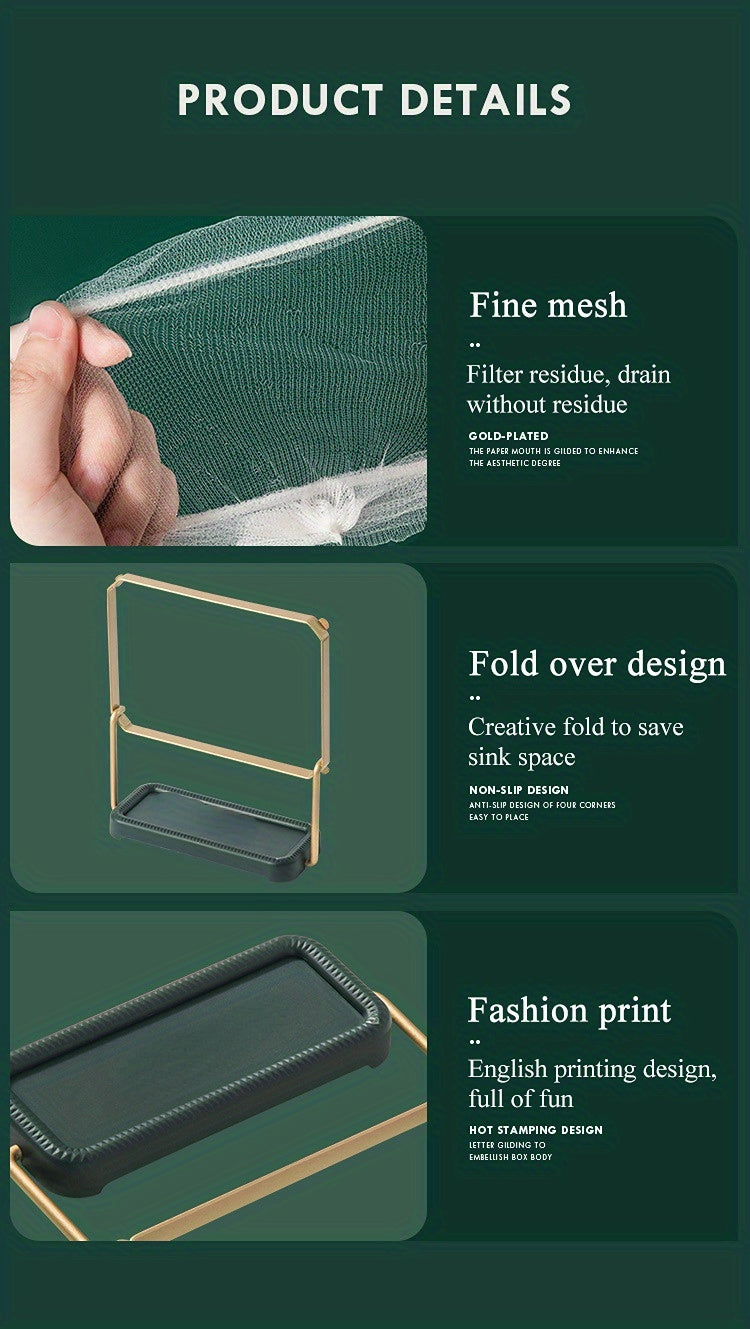 Sink Filter Rack Kitchen Foldable Sink Strainer Mesh Bag Stand Waste Garbage Net Shelf Anti-Clogging Disposable Garbage Mesh Bag