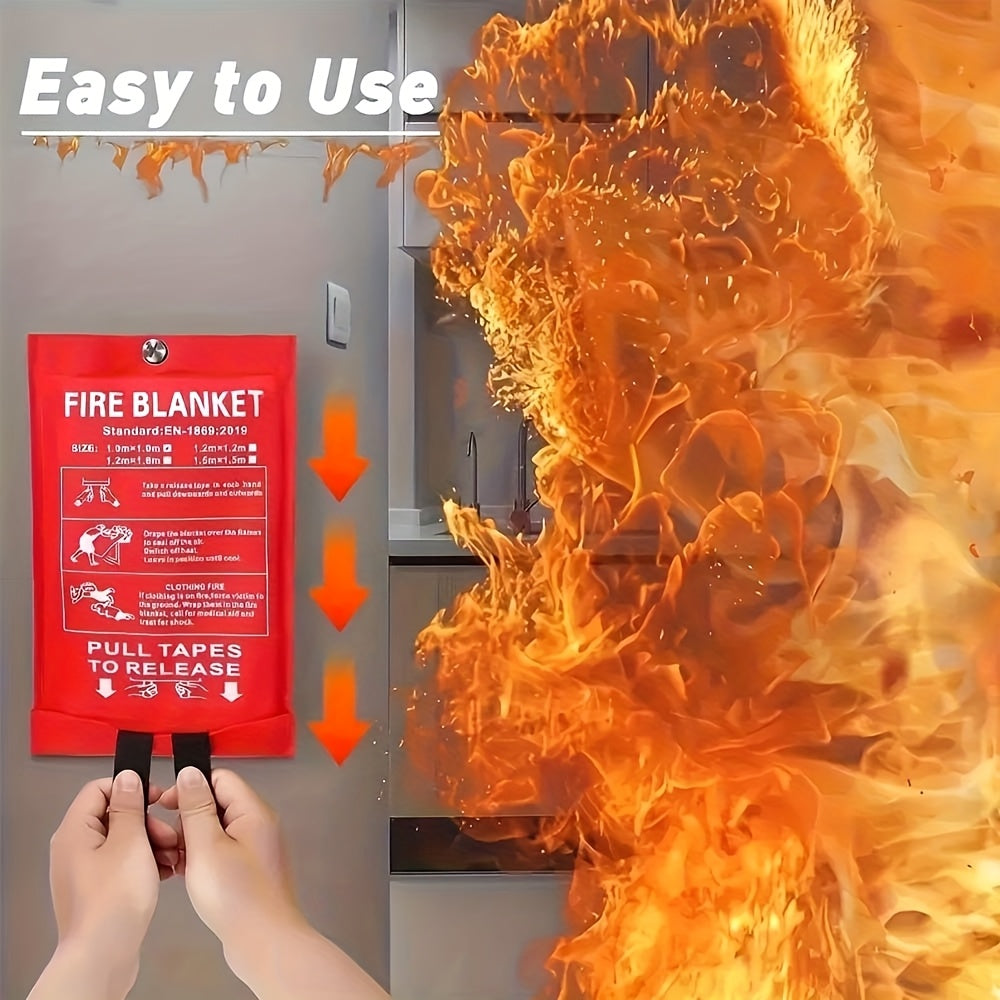 5pcs - Emergency Fire Blanket, Firefighter'S Accessory, Fireproof Blanket, Flame Retardant Blanket, Suitable for Home, Kitchen, School, Car, Office, Warehouse Safety Blanket 40"x 40"
