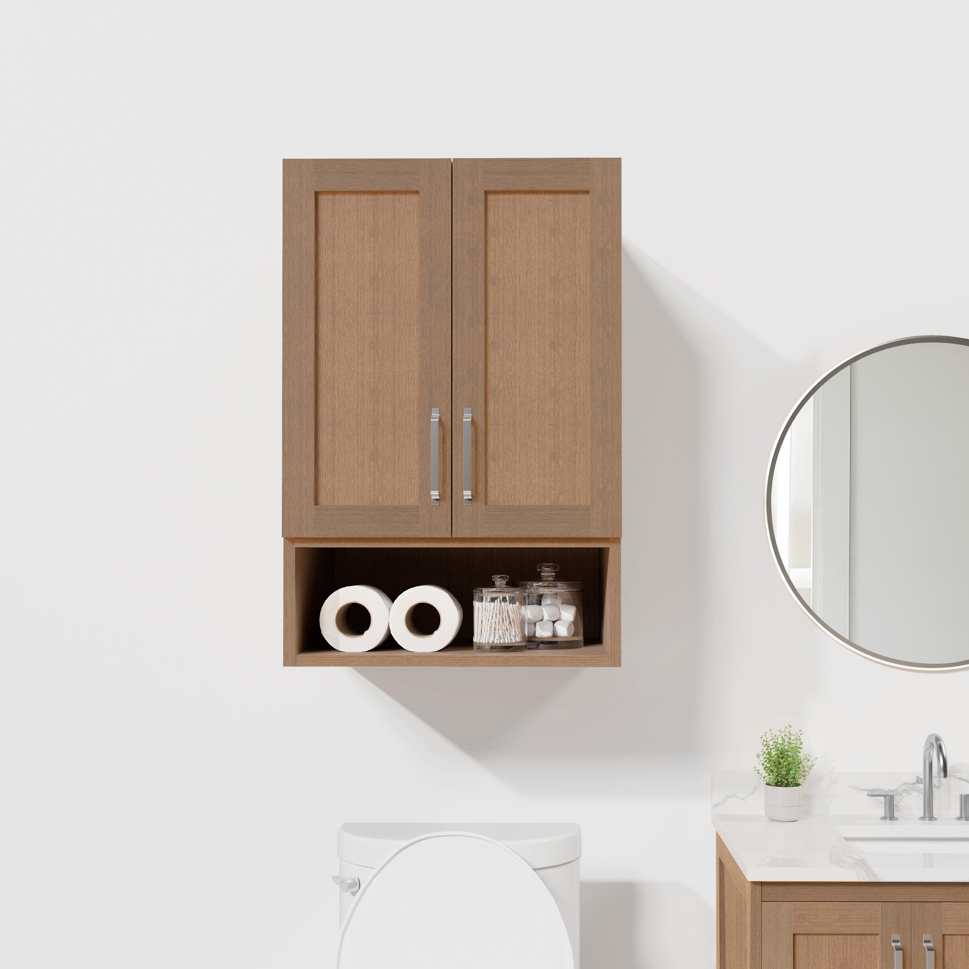 Arlo 24" x 36" Solid-Wood Wall Mounted Storage Cabinet