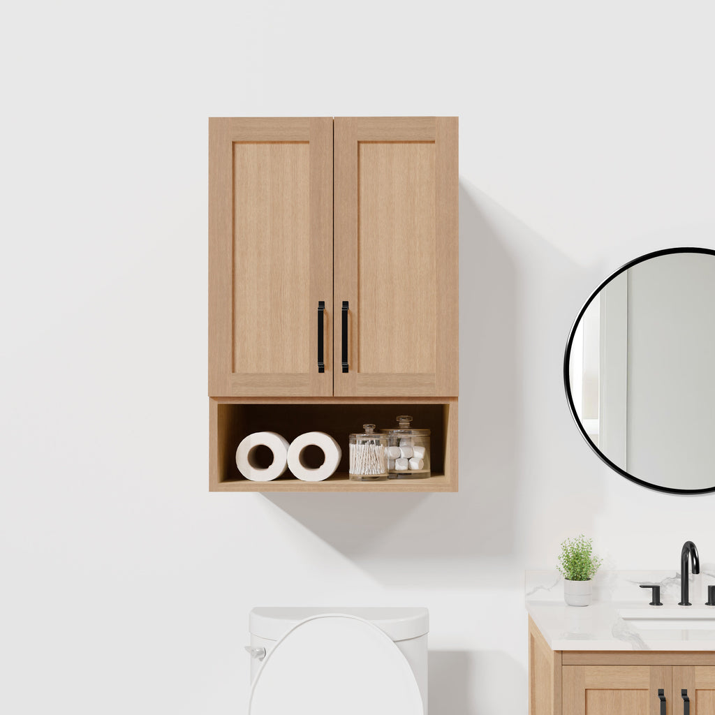 Arlo 24" x 36" Solid-Wood Wall Mounted Storage Cabinet