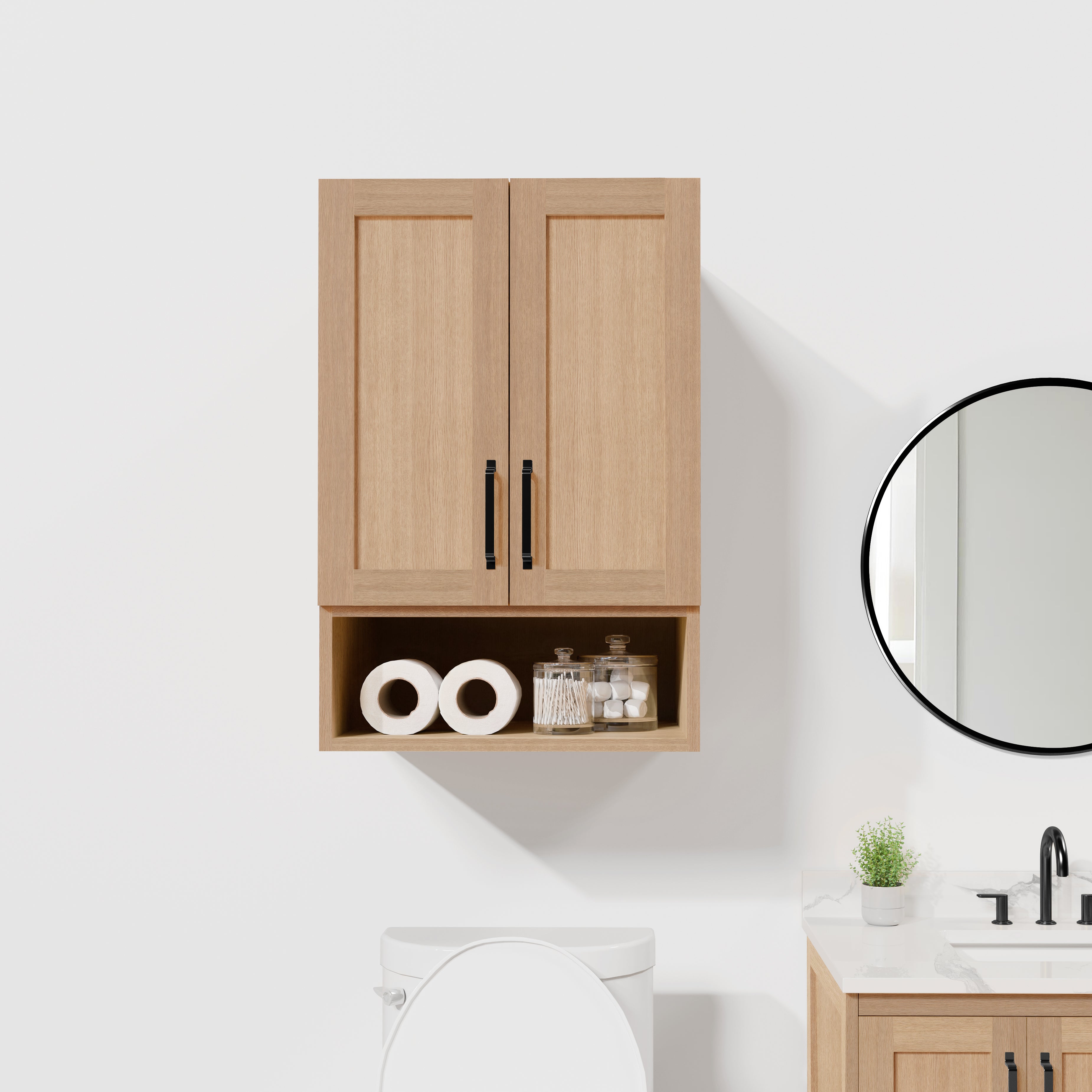 Arlo 24" x 36" Solid-Wood Wall Mounted Storage Cabinet