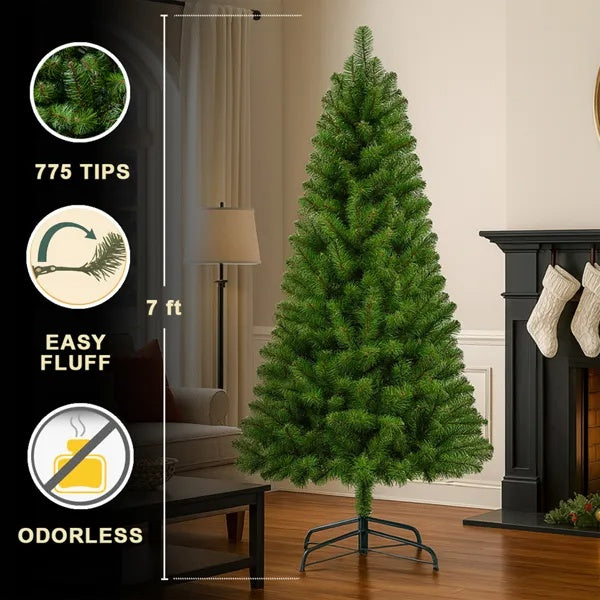 7FT Unlit Artificial Christmas Tree With 775 Tips