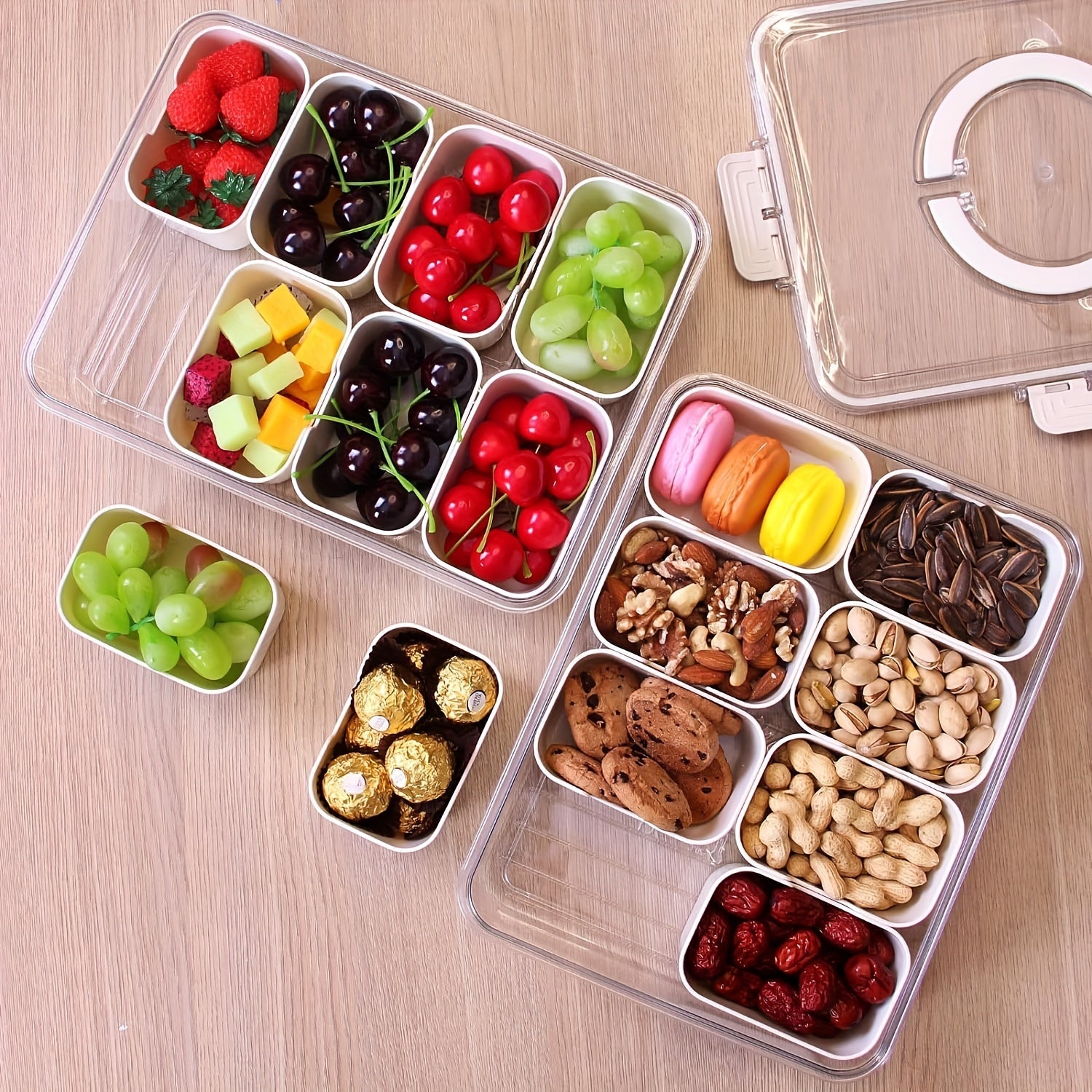 Leak-Proof Square Bento Lunch Box With 4/8 Compartments - Perfect For School, College, Picnics & Kitchen Organization